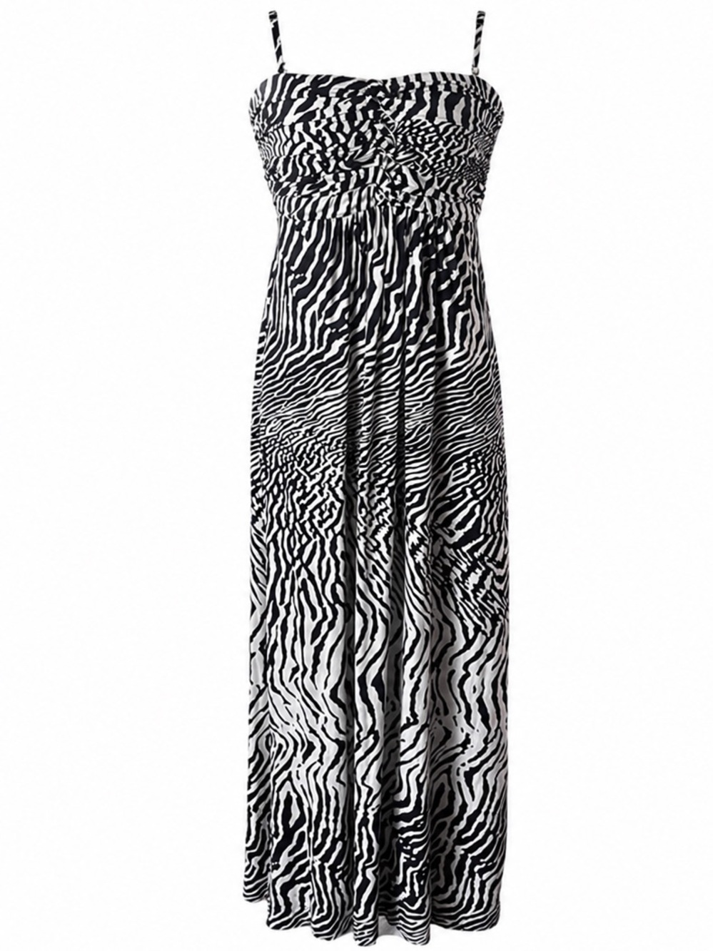 Soma Zebra Print Maxi Dress Convertible Strapless Dress With Pockets Size Medium